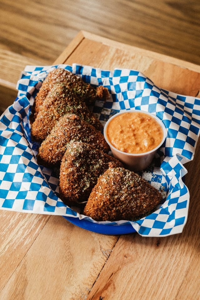 House Made Mozzarella Triangles.
