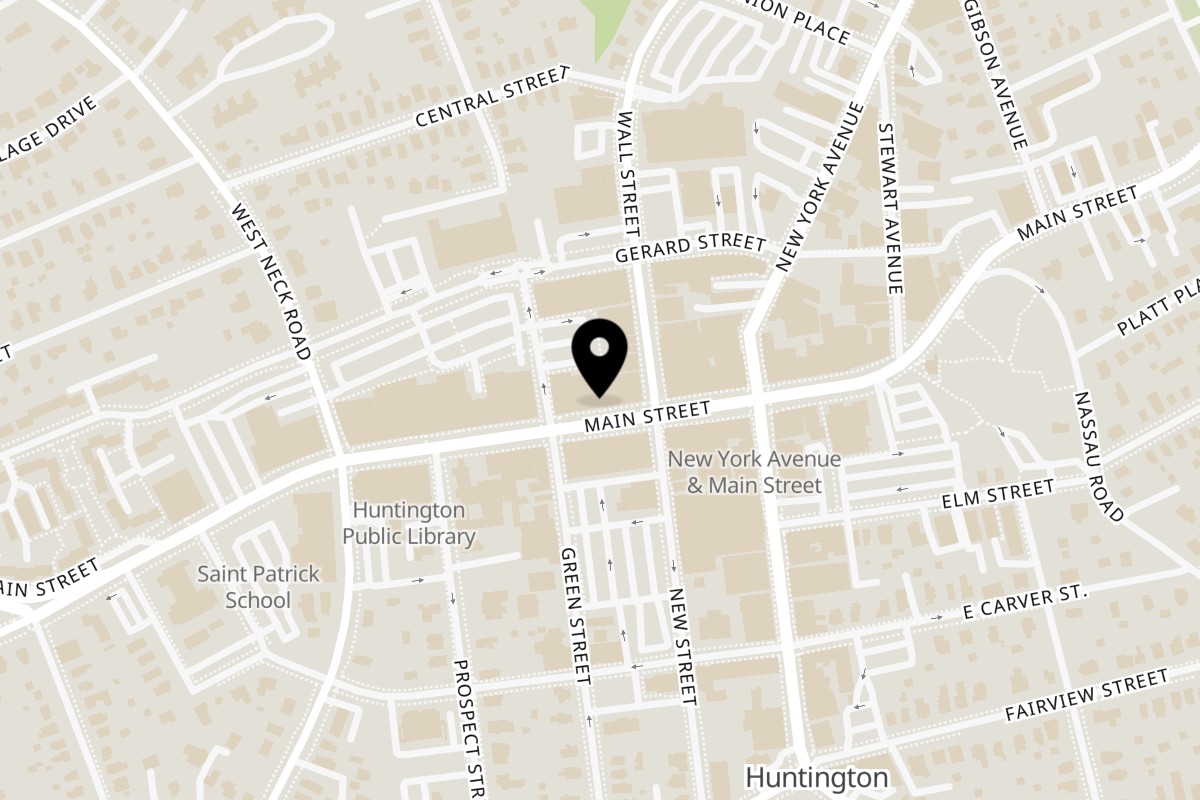 Map showing the location of Elsie Lane Huntington on 295 Main St in Huntington